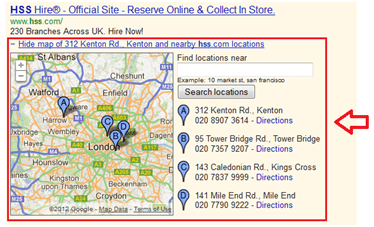 Address dropdown location extension from Google Adwords