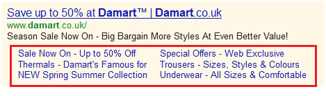 Sitelinks Extensions (Google Adwords Ads) Sitelinks Extensions in Google Adwords Ads
