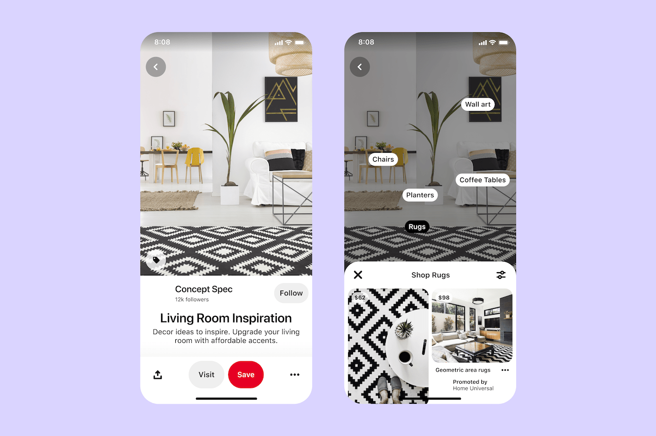 Pinterest shopping Ad example