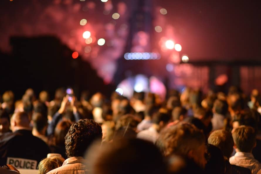 Crowd of People at Eiffel Tower