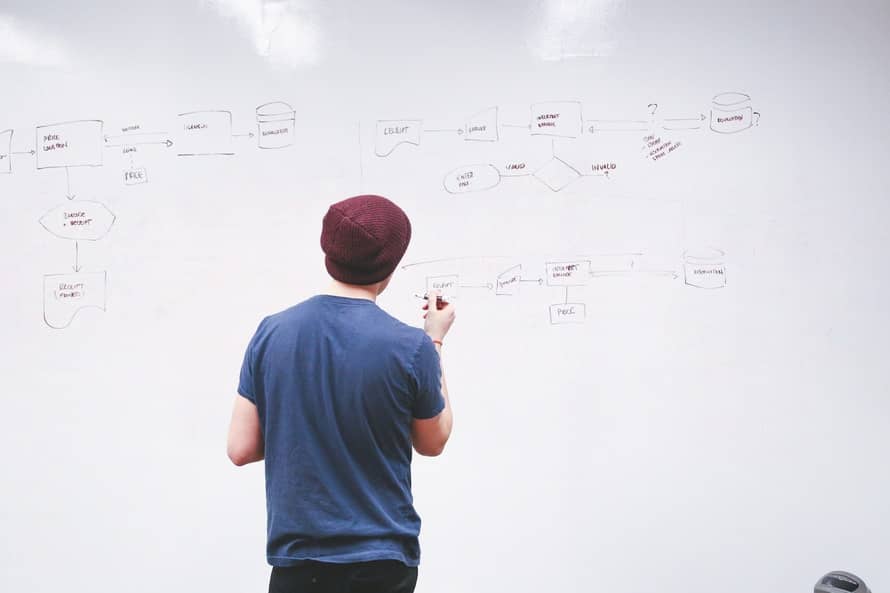 Man in Hat at Whiteboard