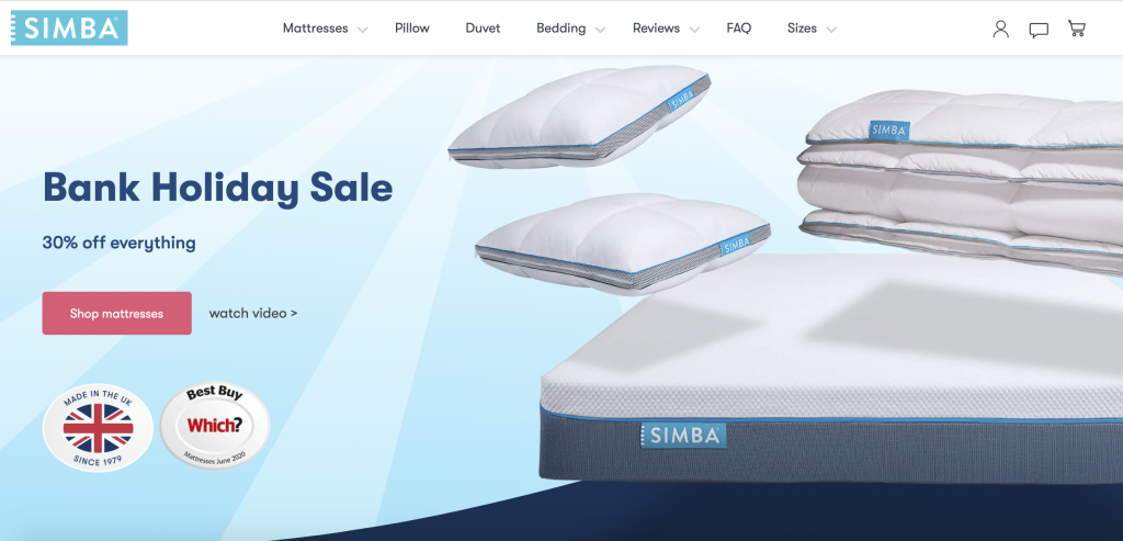 Good Example of Visual Balance simba mattress