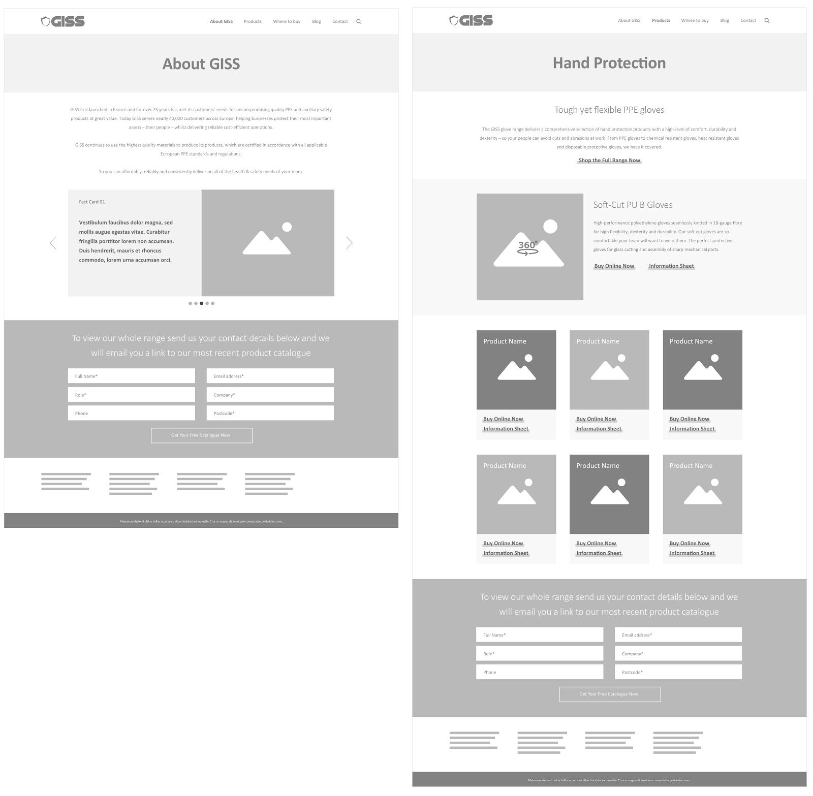 examples of grayscale wireframes