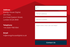 Visual Example of Form Focus on EHD’s Contact Form