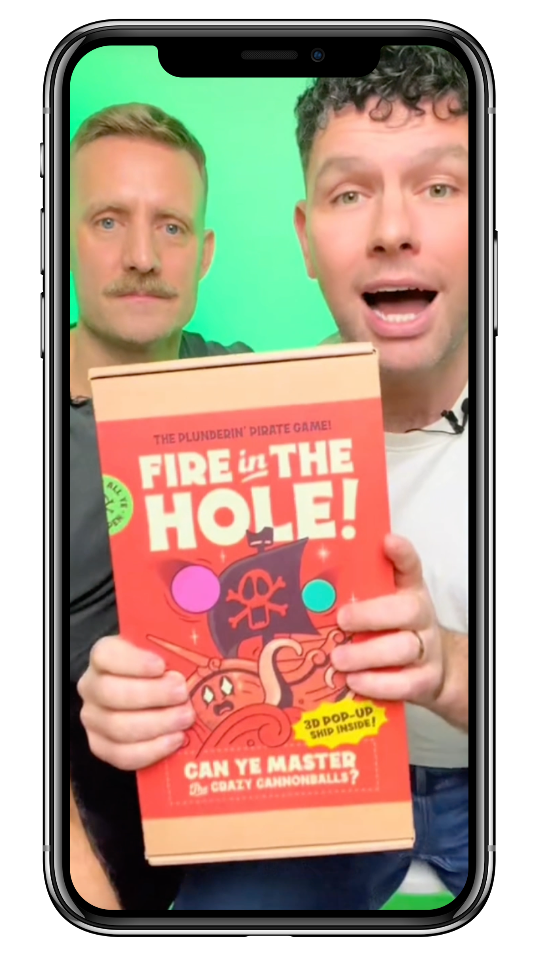 A TikTok: a man holding the game 'fire in the hole'
