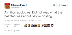 Digiorno pizza responds quickly following a social media crisis.