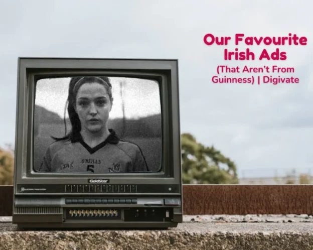 an advert on an old school TV