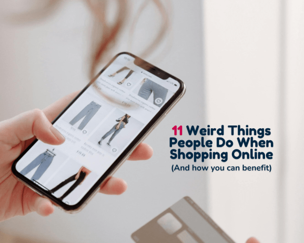a hand scrolling on a phone that has an online store open